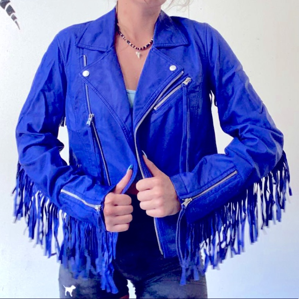 Vintage Western Frill Leather Jacket